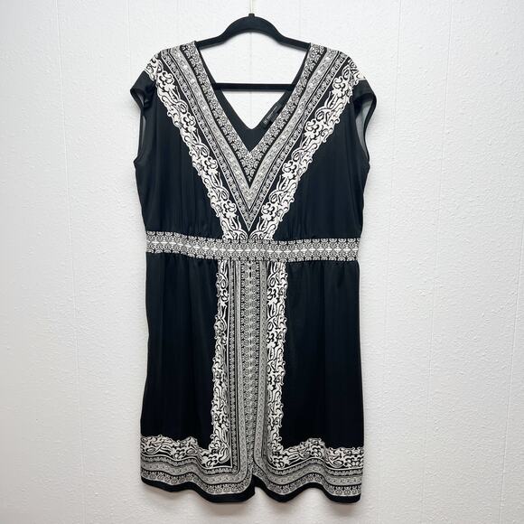 INC Dress Womens 1X Shift Boho Stretch Feminine Modest Casual Event Minimalist - Picture 1 of 12